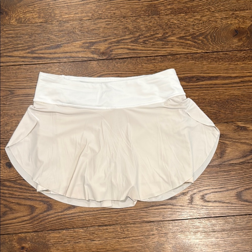 Lululemon White Tennis Skirt with built-in Shorts